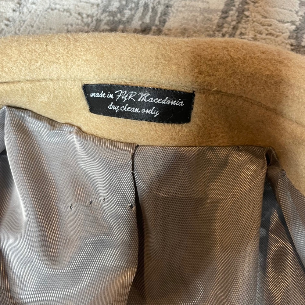 Vintage Lauren Ralph Lauren Coat Mens 100% Italy Camel Hair Long Trench Coat 40R - Picture 6 of 16